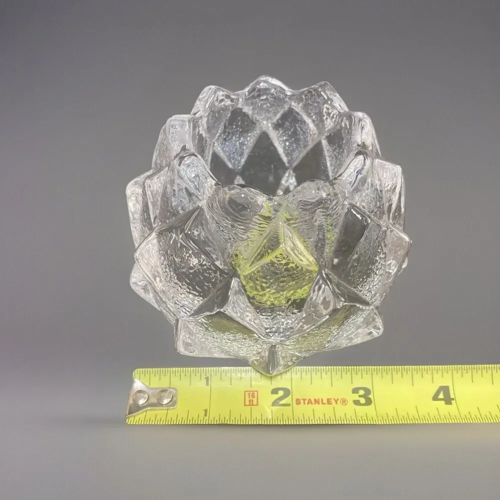 Orrefors Sweden Crystal Firefly Artichoke Nimbus Votive Candle Holder 3 Inch MCM